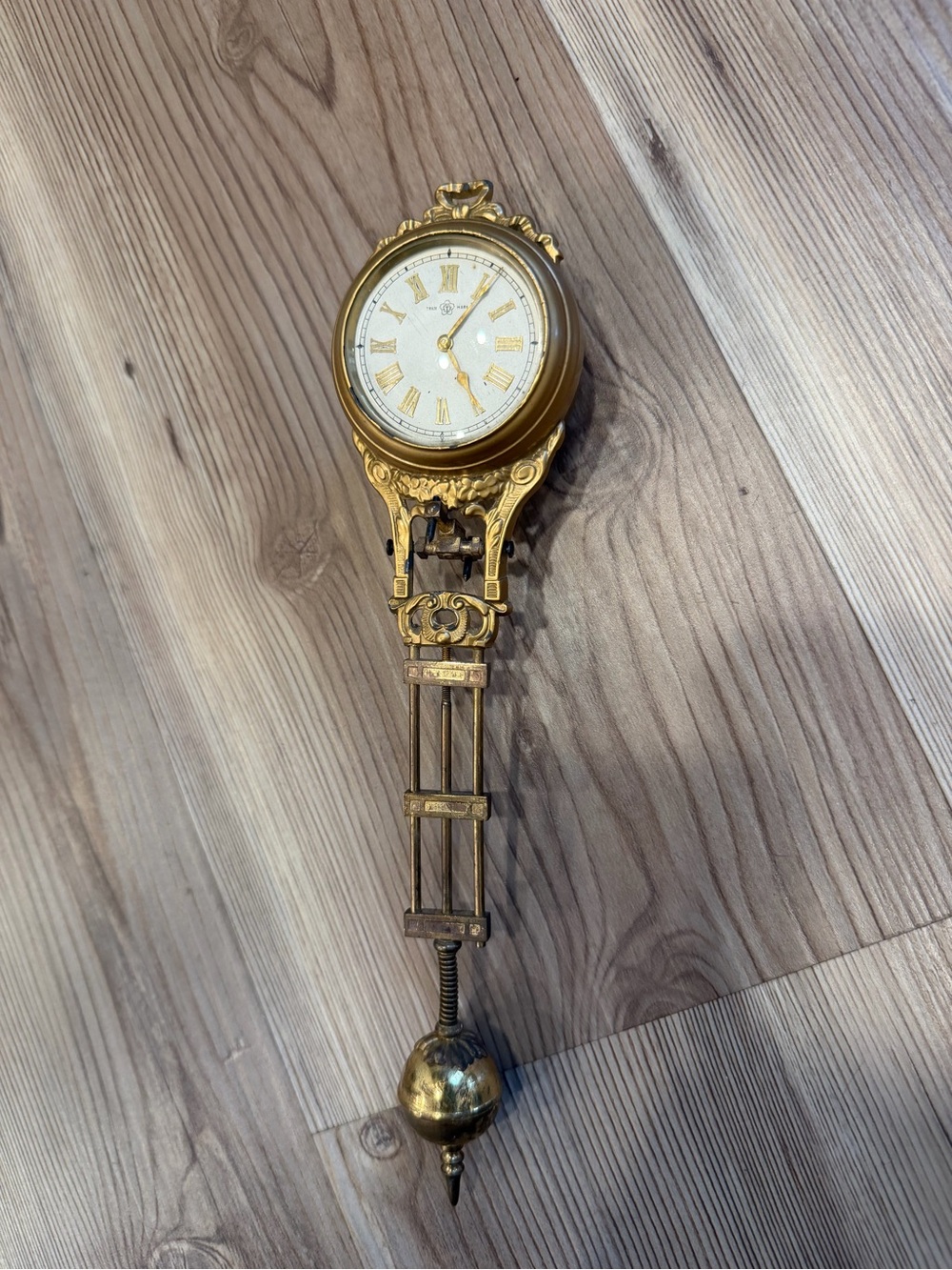 Vintage Brass Swinging Mystery Clock Pendulum